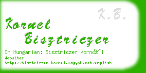 kornel bisztriczer business card